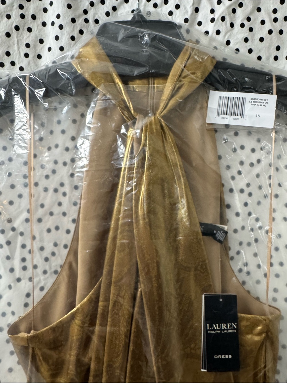 Lauren Ralph Lauren Women's Halter Neck Long Dress Size 16 - Picture 3 of 7